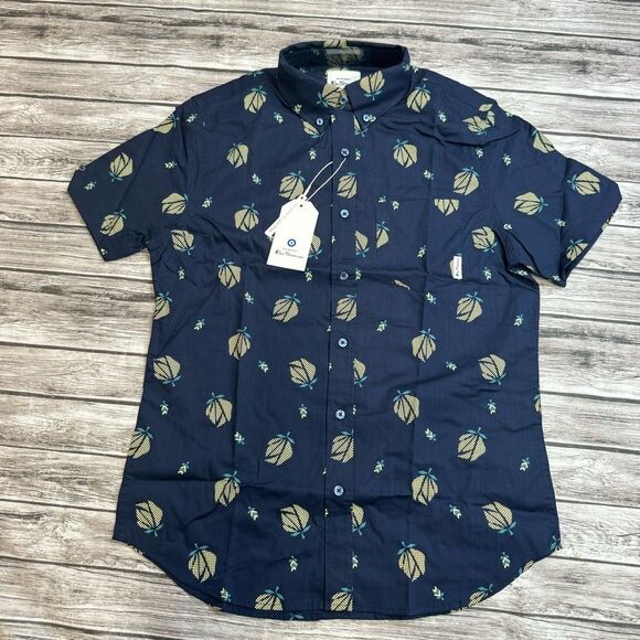 The Original Ben Sherman Mens Casual Button Up Shirt Fruit Navy Blue S SM Small - Picture 1 of 15